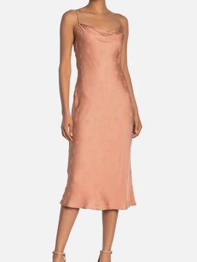 Joie Satin Floral Slip Dress - Warm Blush